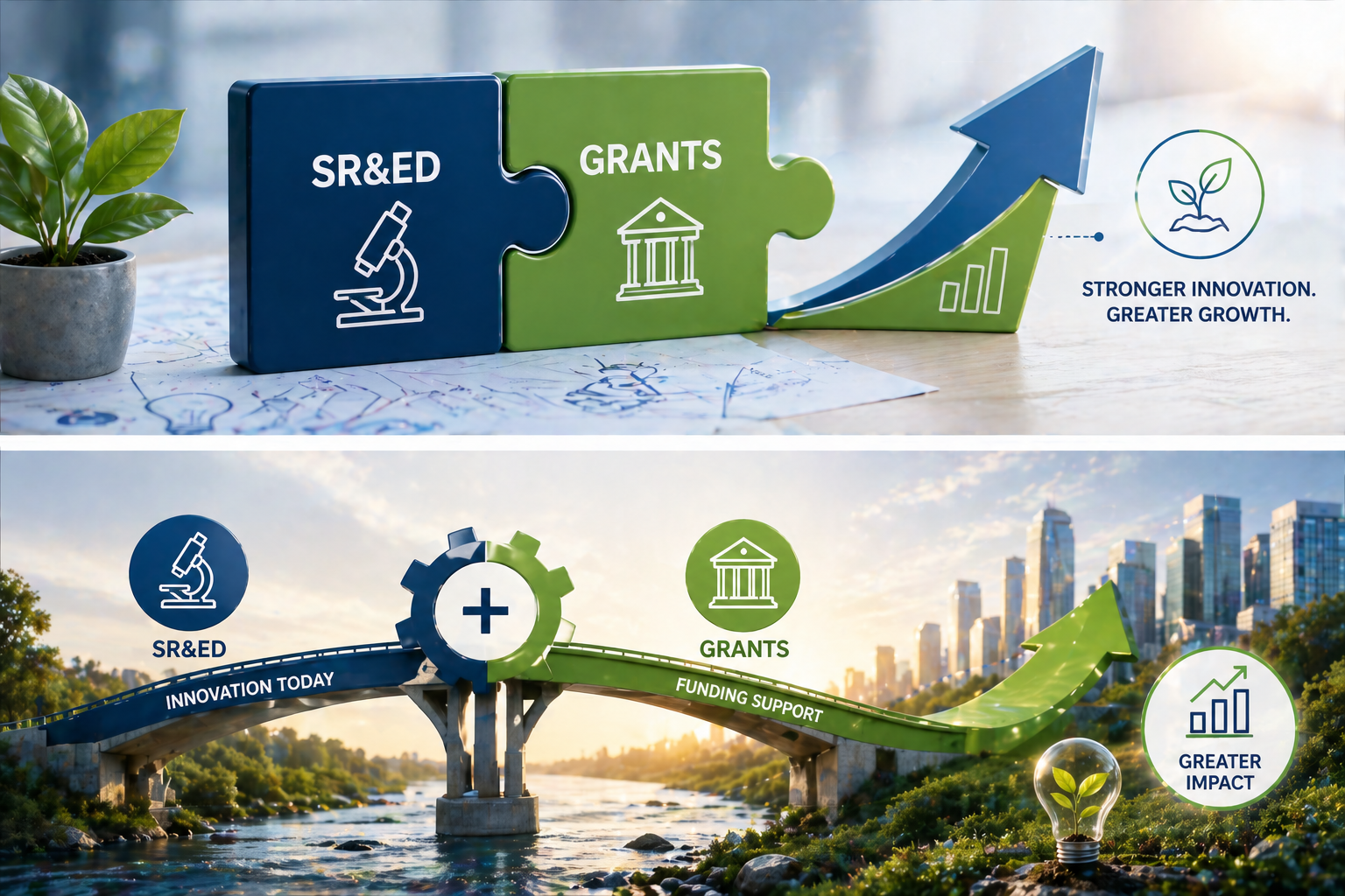 Examples of combining grants with SR&ED claims across SaaS, manufacturing, and AI projects